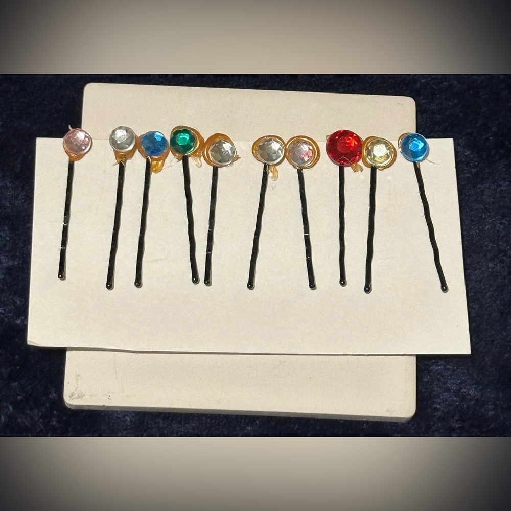 Lorena Espinoza Design Plastic Jewels Bobby-Pins, 10Pk (NWT)